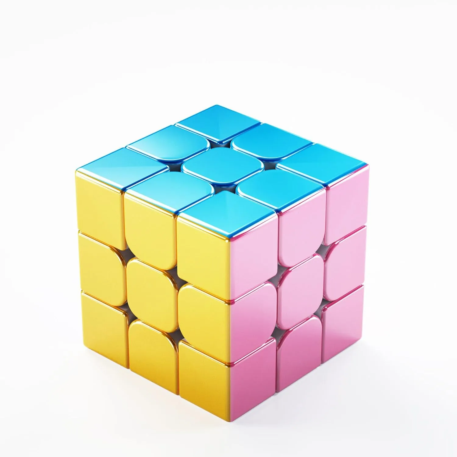Cyclone Boys 3x3 Speed Cube Macaron Magnetic Stickerless Reflective Mirror Reflective, Magic Cube 3x3x3 Puzzle Toys