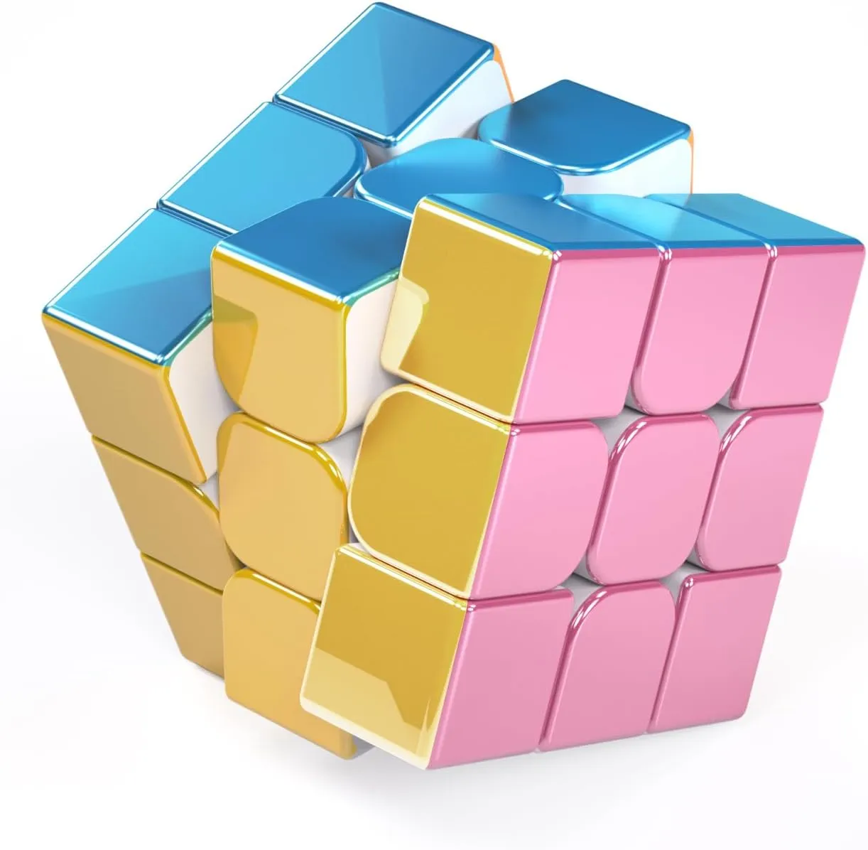 Cyclone Boys 3x3 Speed Cube Macaron Magnetic Stickerless Reflective Mirror Reflective, Magic Cube 3x3x3 Puzzle Toys