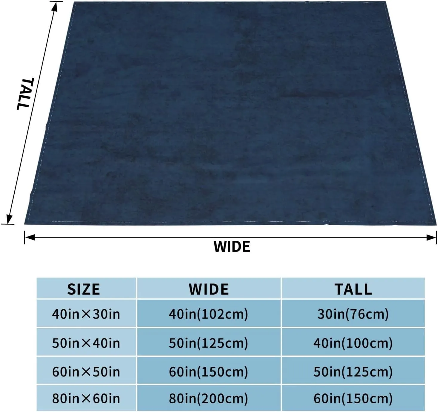 Dark Denim Jeans 60"X50" Flannel Blanket - 100% Soft Polyester, Lightweight and Warm, Suitable for Families, Camping, Travel