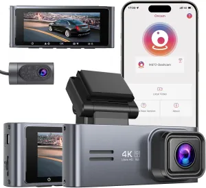 Dash Cam Front and Rear - Sarmert 2025 Upgraded 4K/1080P Dash Camera for Cars, 3.18" Screen Dual Dash Cam with 5G WiFi 2160P Night Vision 24H Parking Mode 170°Wide G-Sensor Loop Recording USB C Port