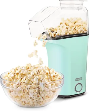 DASH Hot Air Popcorn Popper Maker with Measuring Cup to Portion Popping Corn Kernels   Melt Butter, 16 Cups - Aqua