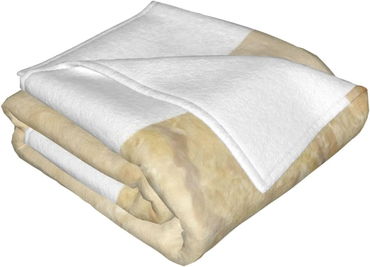 Decorator Beige Granite Stone Look Light 60"X50" Flannel Blanket - 100% Soft Polyester, Lightweight and Warm, Suitable for Families, Camping, Travel