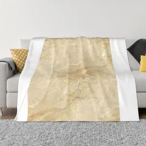 Decorator Beige Granite Stone Look Light 60"X50" Flannel Blanket - 100% Soft Polyester, Lightweight and Warm, Suitable for Families, Camping, Travel