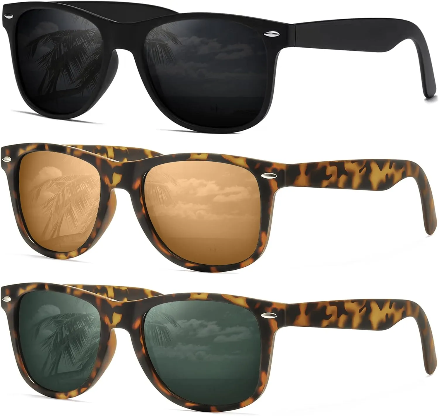 DEMIKOS Sunglasses Men Polarized Sunglasses for Mens Womens Retro Mirror Lens for Driving Fishing UV400 Protection