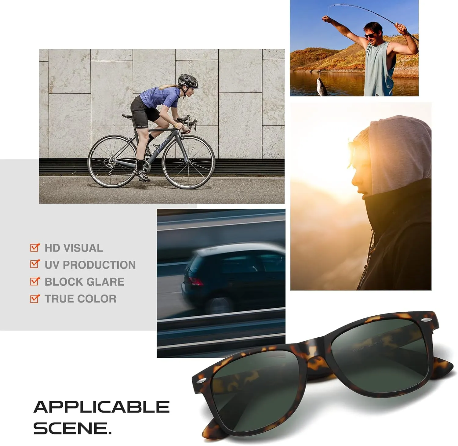 DEMIKOS Sunglasses Men Polarized Sunglasses for Mens Womens Retro Mirror Lens for Driving Fishing UV400 Protection