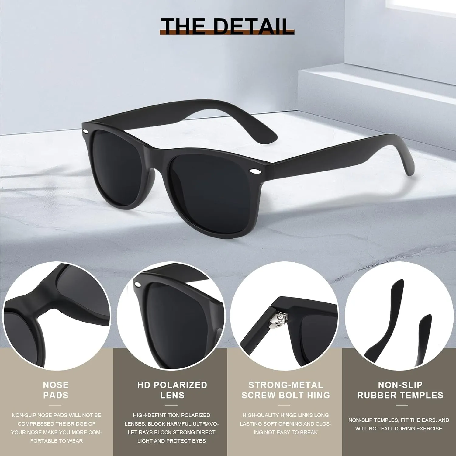 DEMIKOS Sunglasses Men Polarized Sunglasses for Mens Womens Retro Mirror Lens for Driving Fishing UV400 Protection