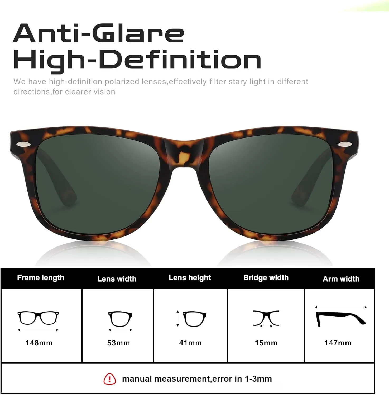 DEMIKOS Sunglasses Men Polarized Sunglasses for Mens Womens Retro Mirror Lens for Driving Fishing UV400 Protection