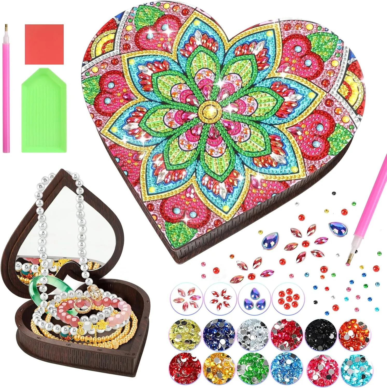 Diakud Diamond Painting Kit for Kids Ages 8-12 Jewellery Box Arts and Crafts Toys for 7 8 9 10 11 12 13 Year Old Girls 8-10 Years Old Birthday Gifts Ideas Craft Activities for Teen Girl Age 6-8