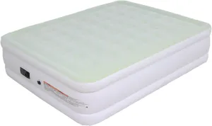 DIMAR GARDEN Queen Size Air Mattress with Built in Pump, Blow Up Mattress Inflatable Air Bed for Home, 18in Bed Height, Light Green