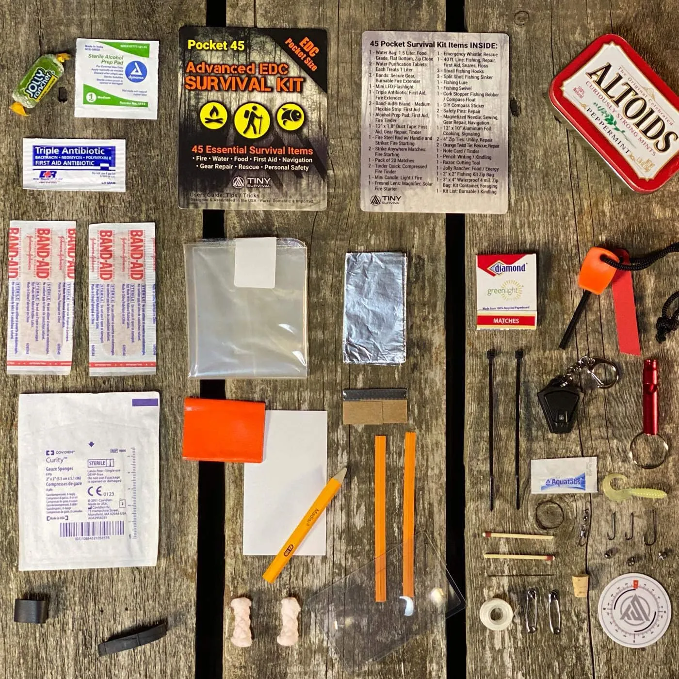 DIY - Ultimate EDC Pocket Survival Kit for Emergency, Disaster Prevention, EDC, Wilderness, Travel, Camping, Hiking, Car, First Aid, and Tactical - Great Gift!