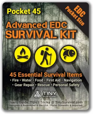 DIY - Ultimate EDC Pocket Survival Kit for Emergency, Disaster Prevention, EDC, Wilderness, Travel, Camping, Hiking, Car, First Aid, and Tactical - Great Gift!