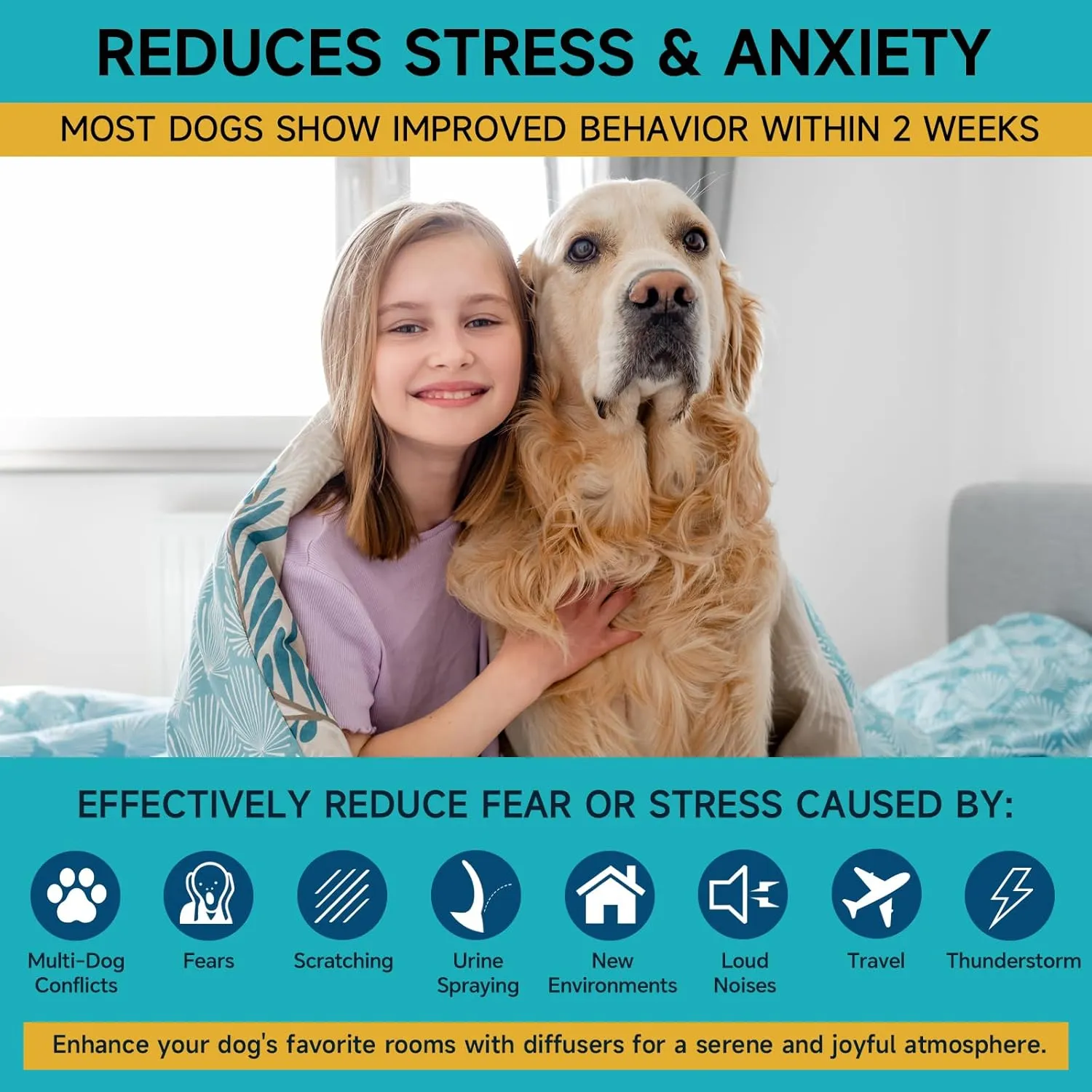 Dog Calming Diffuser Refills - 6 Pack Dog Pheromones Calming Diffuser for Dog Anxiety Relief, Dog Pheromone Diffuser, 180 Days Pheromone Diffuser to Calm Dogs, Fits All Common Diffuser Heads