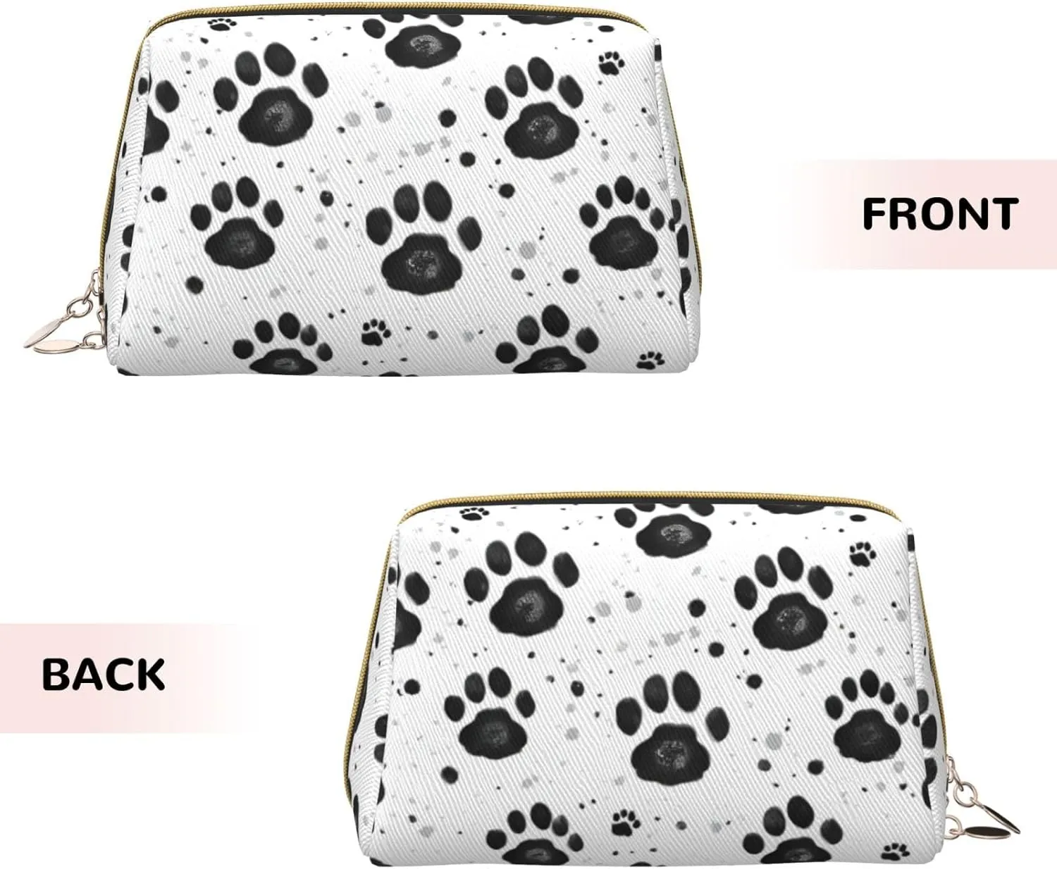 Dog Paw Pattern Toiletry Pouch, Travel-Friendly Makeup Organizer For Makeup Brushes, Lipsticks