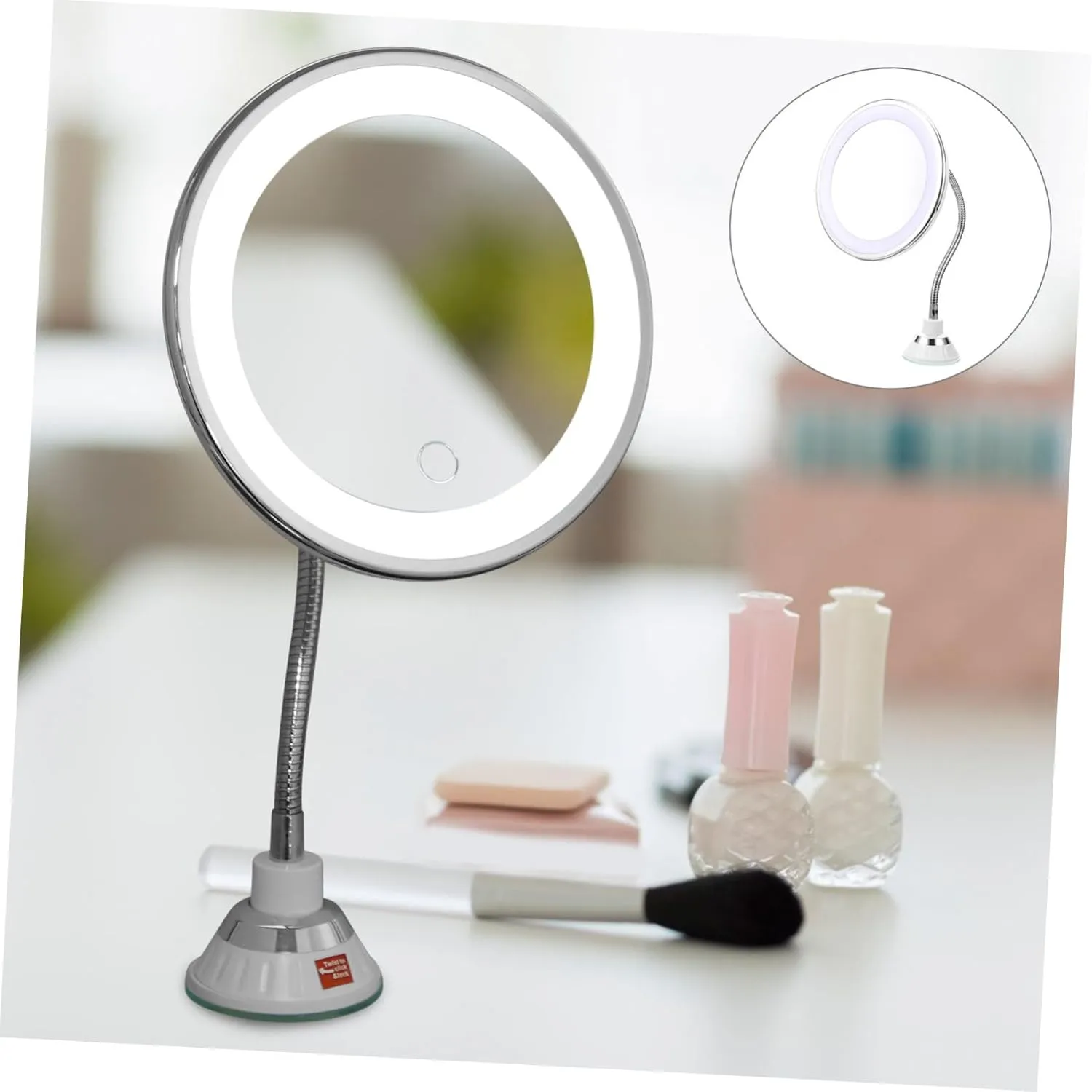 DOITOOL 1pc Lighted Vanity Mirror Travel Vanity Mirror 10x Magnification Makeup Mirror Miss