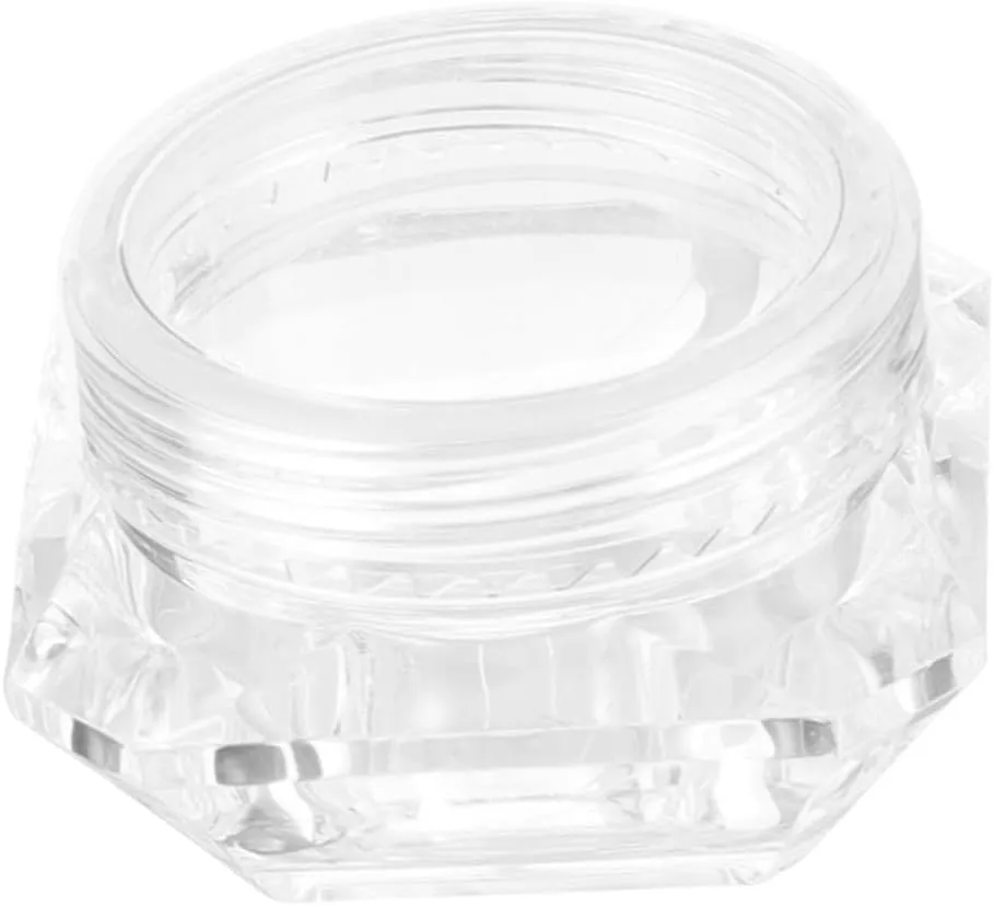 DOITOOL 40pcs Transparent Refillable Cosmetic Jars Diamond-shaped Empty Containers for Loose Powder Glitter Eye Shadow Portable Storage for Makeup Organization