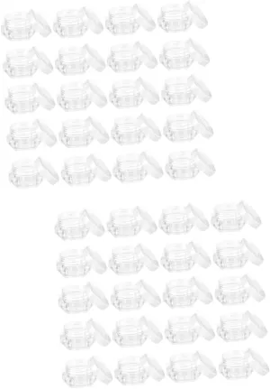 DOITOOL 40pcs Transparent Refillable Cosmetic Jars Diamond-shaped Empty Containers for Loose Powder Glitter Eye Shadow Portable Storage for Makeup Organization