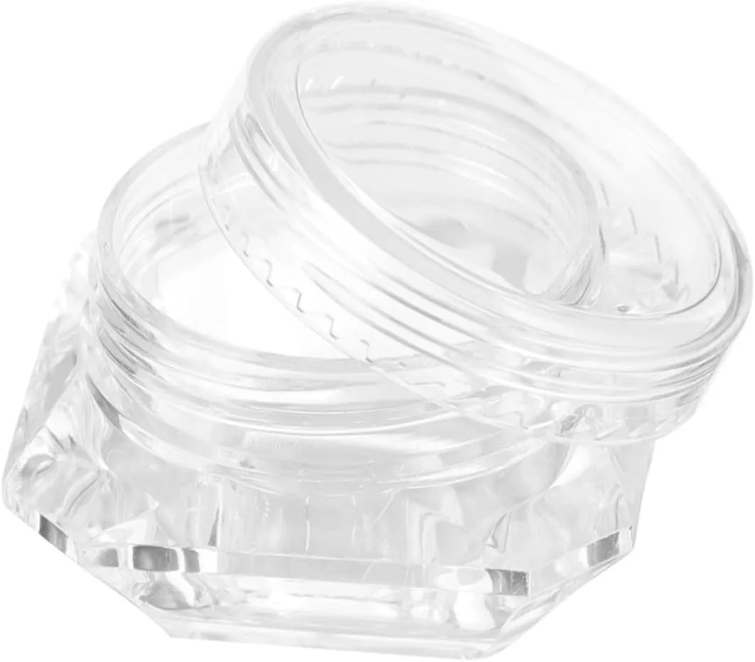 DOITOOL 40pcs Transparent Refillable Cosmetic Jars Diamond-shaped Empty Containers for Loose Powder Glitter Eye Shadow Portable Storage for Makeup Organization