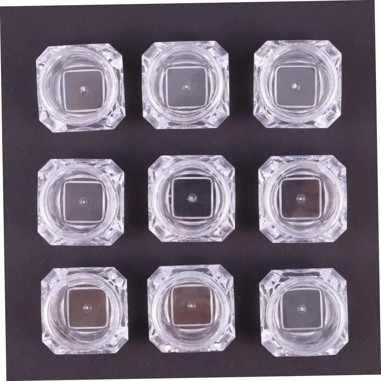 DOITOOL 40pcs Transparent Refillable Cosmetic Jars Diamond-shaped Empty Containers for Loose Powder Glitter Eye Shadow Portable Storage for Makeup Organization