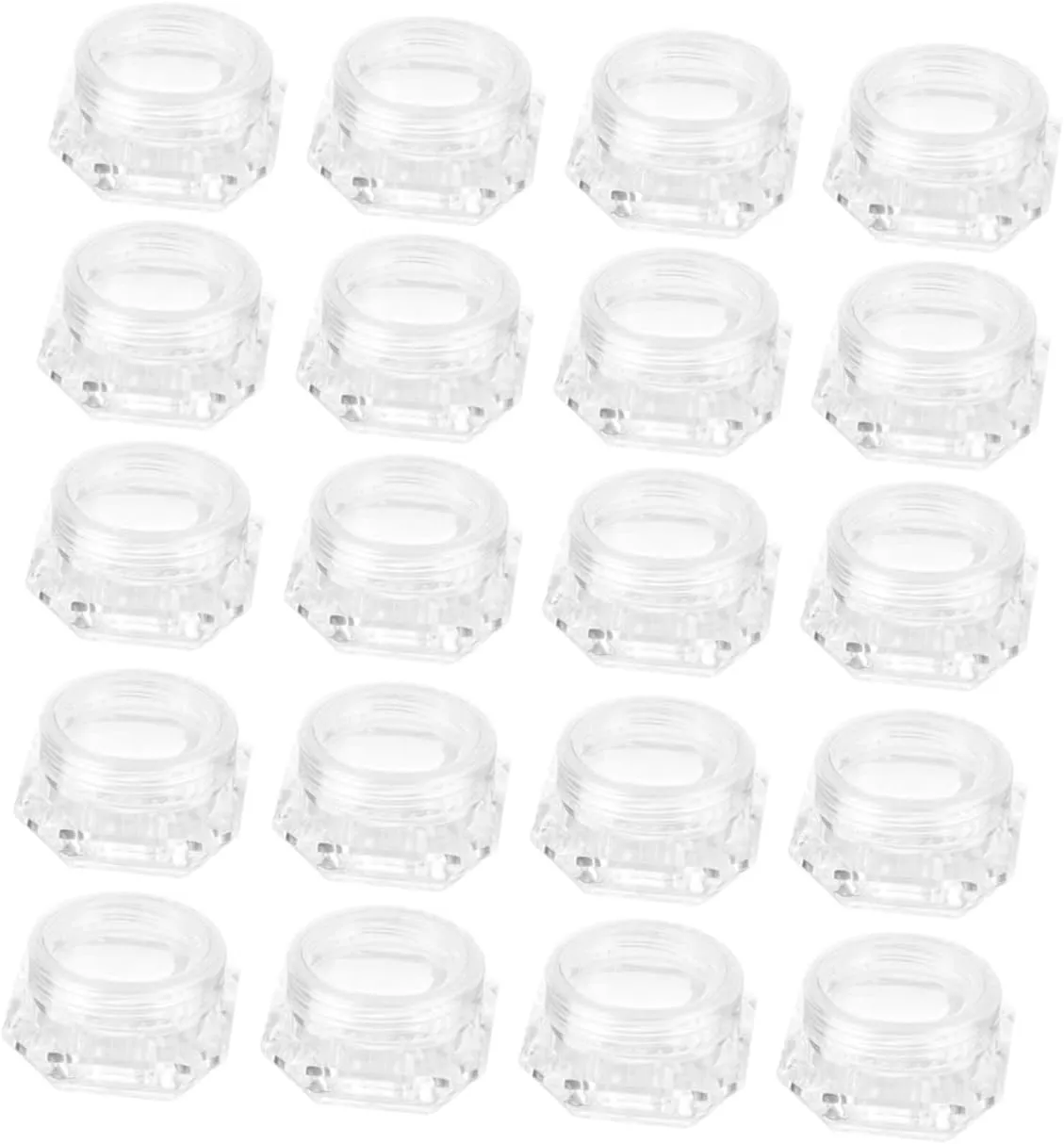 DOITOOL 40pcs Transparent Refillable Cosmetic Jars Diamond-shaped Empty Containers for Loose Powder Glitter Eye Shadow Portable Storage for Makeup Organization