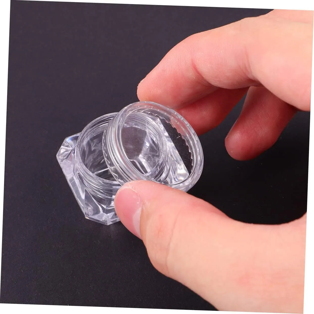 DOITOOL 40pcs Transparent Refillable Cosmetic Jars Diamond-shaped Empty Containers for Loose Powder Glitter Eye Shadow Portable Storage for Makeup Organization