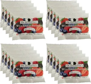 Dr. Doolittle’s Sugar Free Soft Fruit Pastilles for Voice and Throat, Wild Berries Flavor, Travel Size Bag,0.33 ounces approximately 4 Count Package, 20 Pack