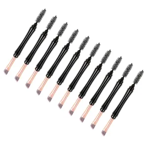 Dual Tip Brush Kit Brow Spoolies 10 Piece Set Professional Makeup Supplies Travel Case Included