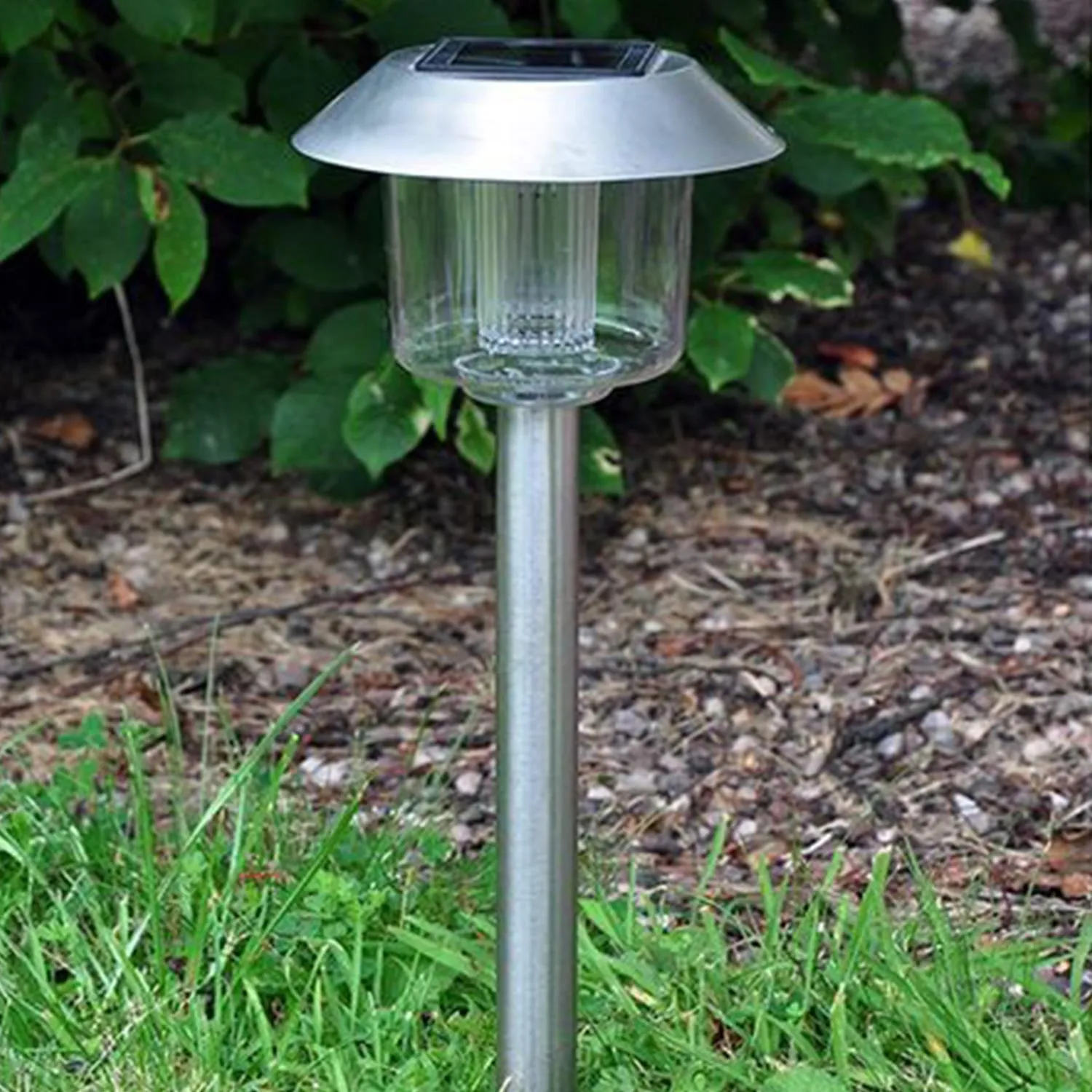 Dusk Till Dawn Stainless Steel Solar Powered Outdoor Garden LED lantern, pk4