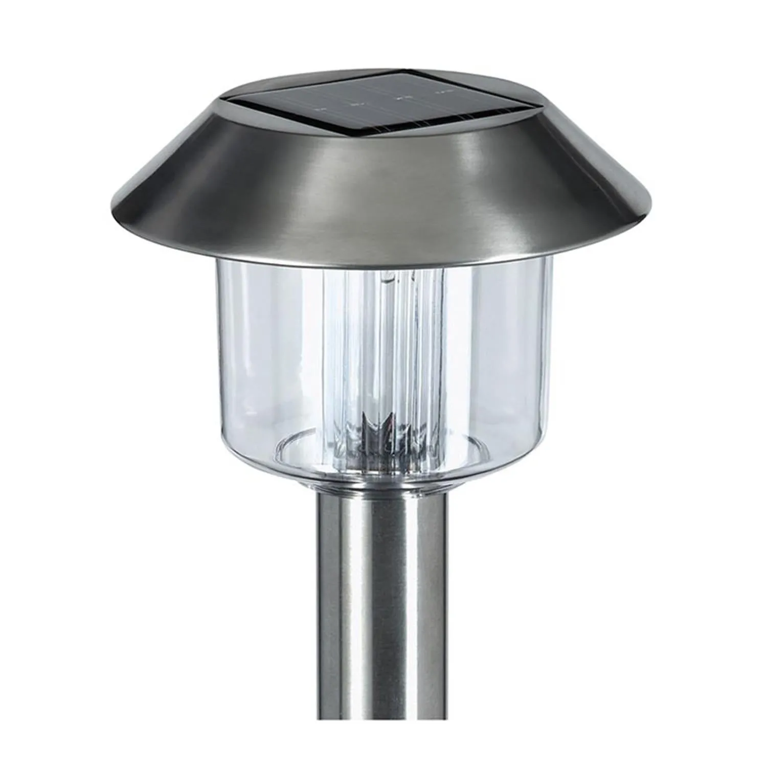 Dusk Till Dawn Stainless Steel Solar Powered Outdoor Garden LED lantern, pk4