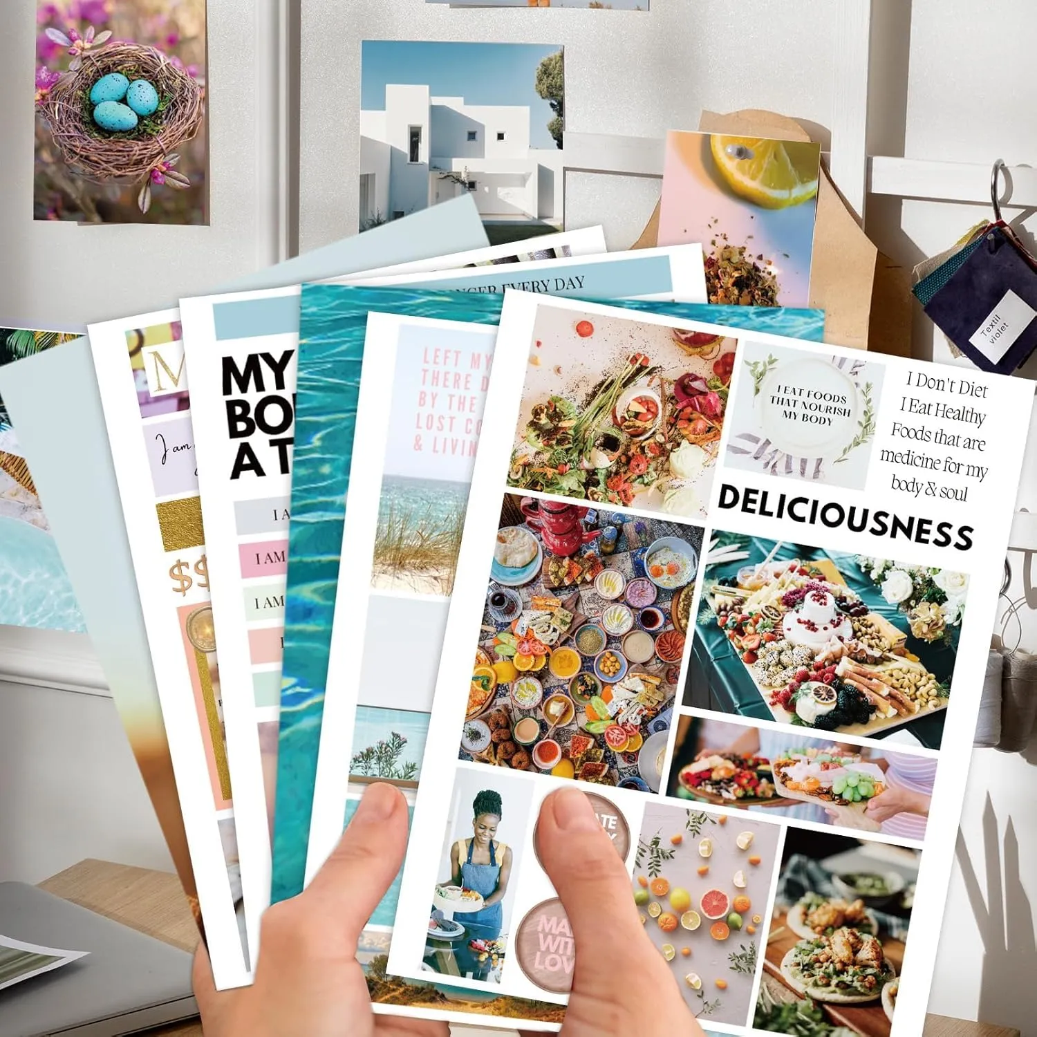 EggSun Vision Board Book 1200  Vision Board Images & Quotes Magazine Collage Clip Art Book Supplies Kit for Adults, Collage Wall Art Book for Vision Board Beginners Manifestation