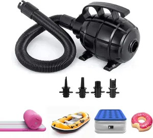 Electric Air Pump for Inflatable Tumbling Track Mat with 4 Nozzles, AC 110-120V Quick-Fill Inflator, Air Pump for Gymnastics/Flooring/Tumbling/Yoga/Taekwondo/Exercise Gym Fitness Mat