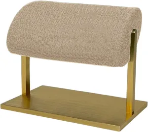 Elegant Plush Watch Stand Holder Practical Plush and Gold Metal Jewelry Display Stand for Watches and Bracelets