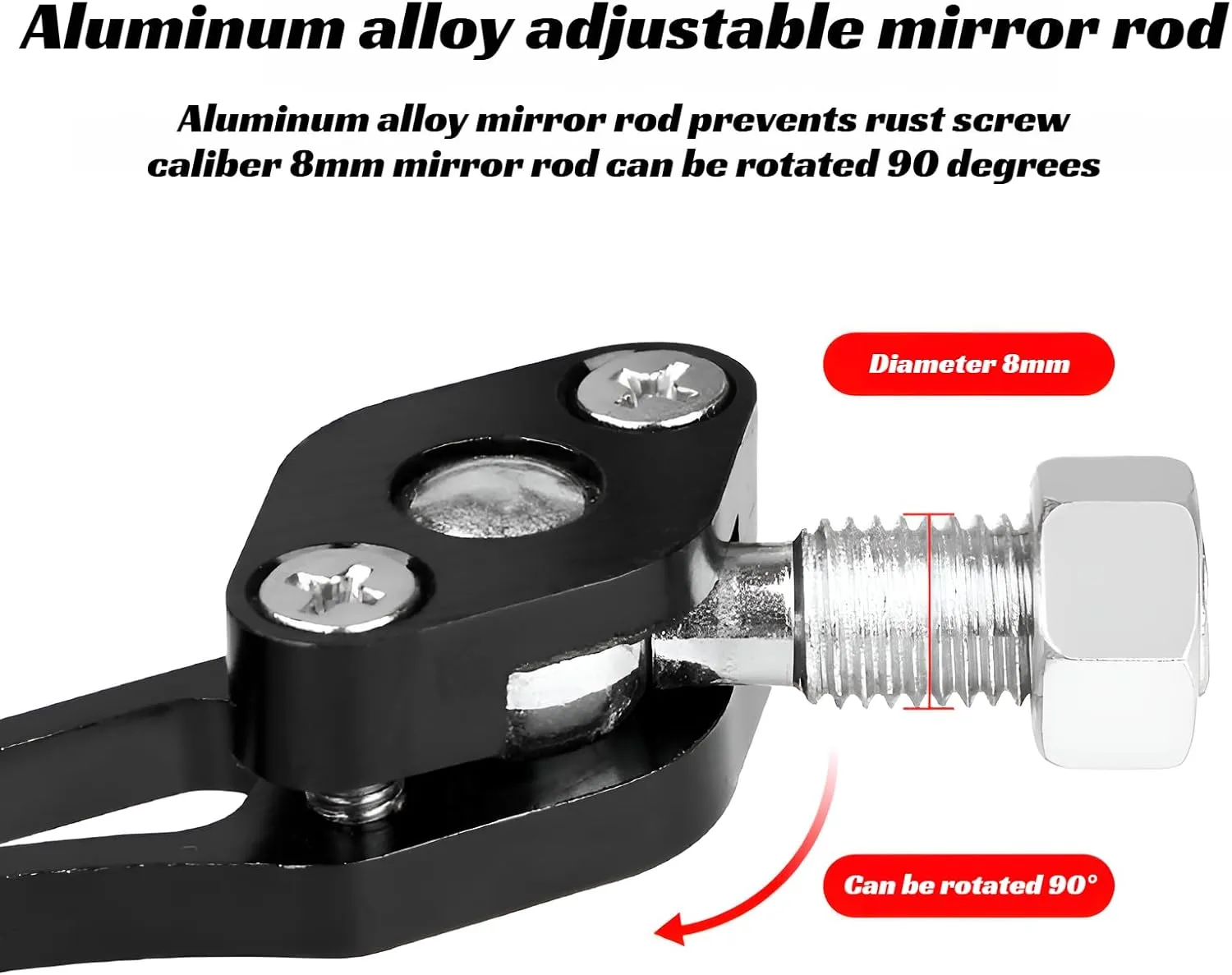 [Ellniges]MTB Rr View Mirror - Premium oy Cycling Accory with【Plane Lens】& Rotatable Design, Compatible with 22.2mm Handlebars, ABS for Road/Off-Road Biking