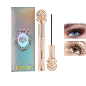Embossed housing Mascara,Longer Waterproof Lash Cosmetics,Natural Lengthening and Thickening Effect,No Clumping,4D Silk Fiber For Makeup Mirror