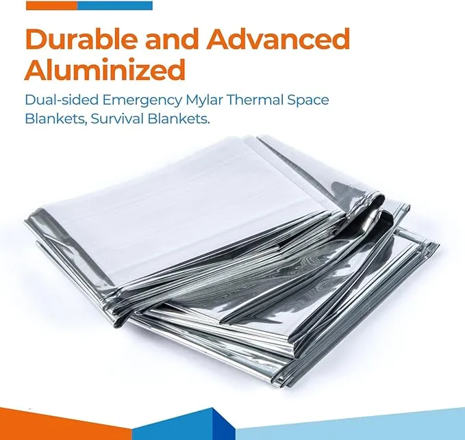 Emergency Blankets (120 Packs, 84"L x 52"W) Mylar Thermal Blankets for Survival and Protection,Space Blanket Survival Kits Camping Blanket, Ideal for Outdoors, Hiking, Survival, Marathons