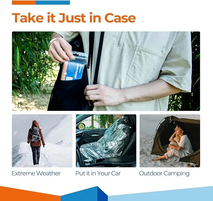 Emergency Blankets (120 Packs, 84"L x 52"W) Mylar Thermal Blankets for Survival and Protection,Space Blanket Survival Kits Camping Blanket, Ideal for Outdoors, Hiking, Survival, Marathons