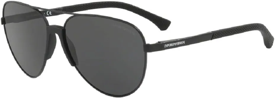 Emporio Armani EA2059 Aviator Sunglasses For Men   BUNDLE with Designer iWear Eyewear Care Kit