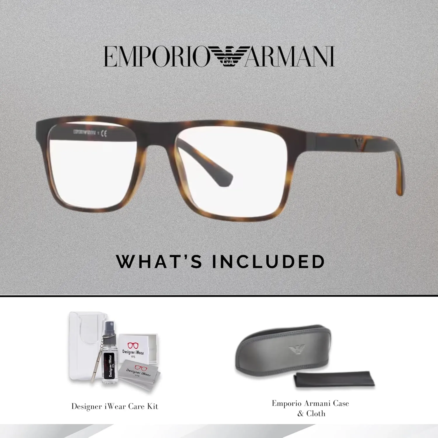 Emporio Armani EA4115 Square Sunglasses for Men   BUNDLE With Designer iWear Complimentary Eyewear Kit