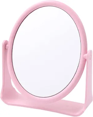 EQUALIZE Cosmetic Mirror Round Double-Sided Rotatable Makeup Mirror Simple Folding Makeup Portable Mirror Desktop High-Definition Makeup Mirror Personal Beauty Mirror (Color : B, Size : Small)