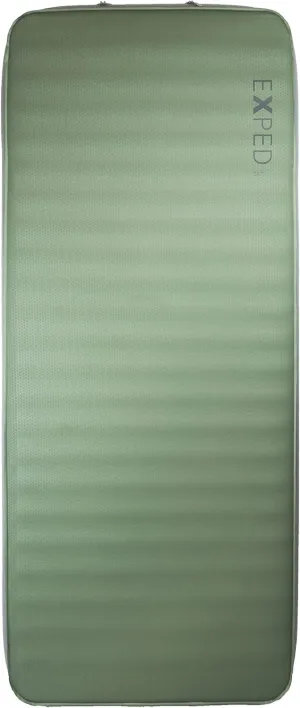 Exped MegaMat 10 - Self Inflating Foam Sleeping Pad, 4" Thickness Camping Bed, Compact and Lightweight, Mini Pump Included, Green, Medium Wide - Past Season