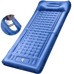 Extra Thick Camping Air Mattress, 5" Inflatable Pad with Pillow & Pump
