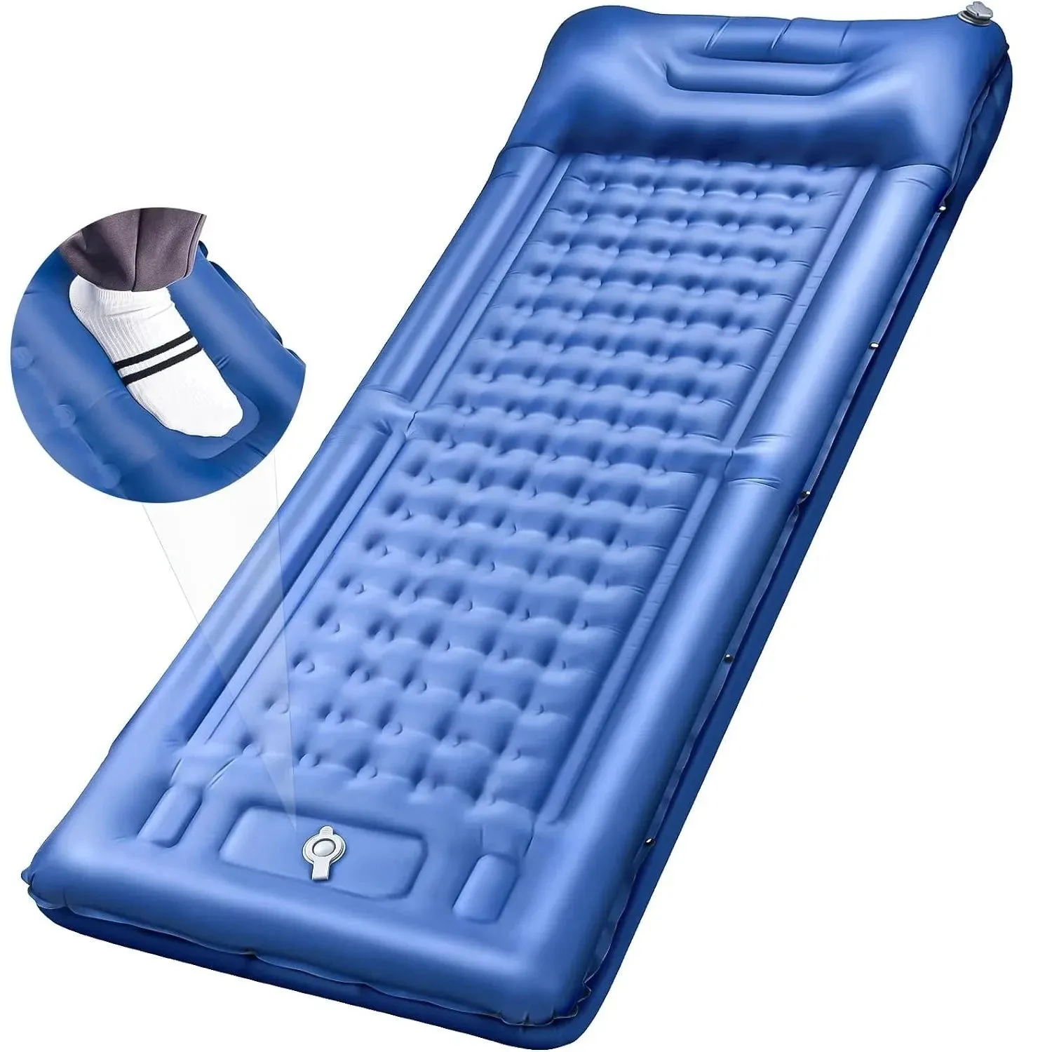 Extra Thick Camping Air Mattress, 5" Inflatable Pad with Pillow & Pump