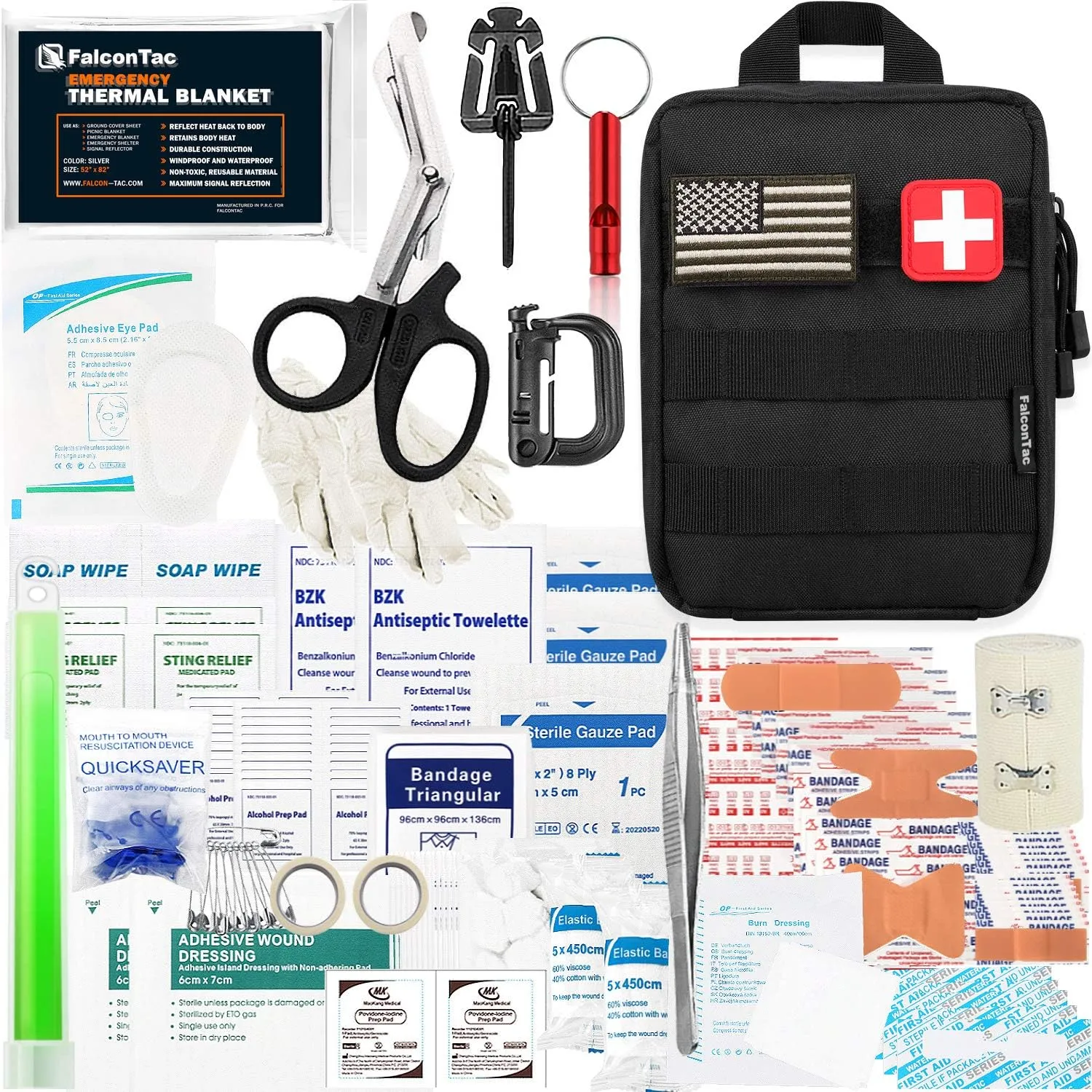 FalconTac 200pc First Aid Kit - Ultimate Survival Gear