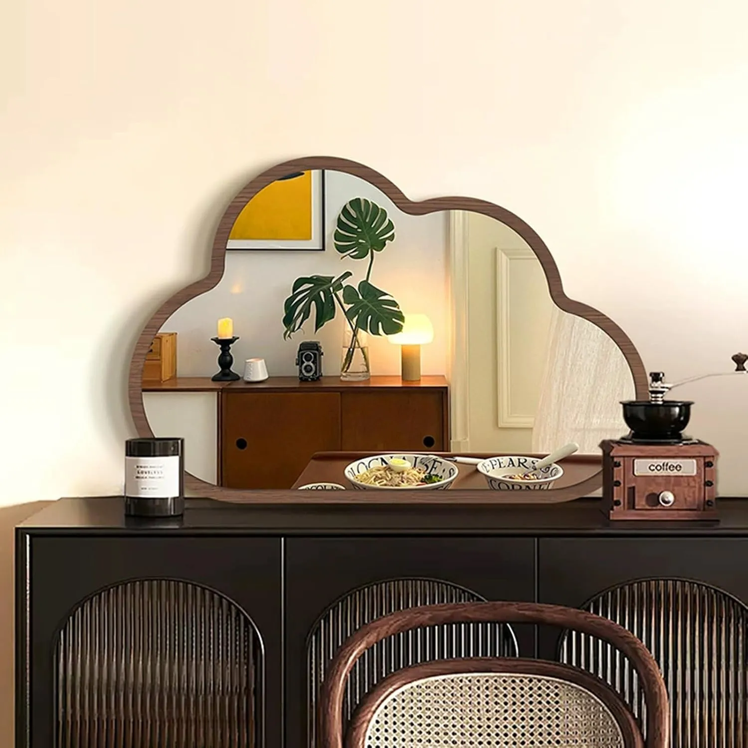 Favourite Retro Makeup Mirror, Desktop Decorative Mirror, Bedroom Desktop Vanity Mirror, high-Definition Desktop Mirror(30x20cm)