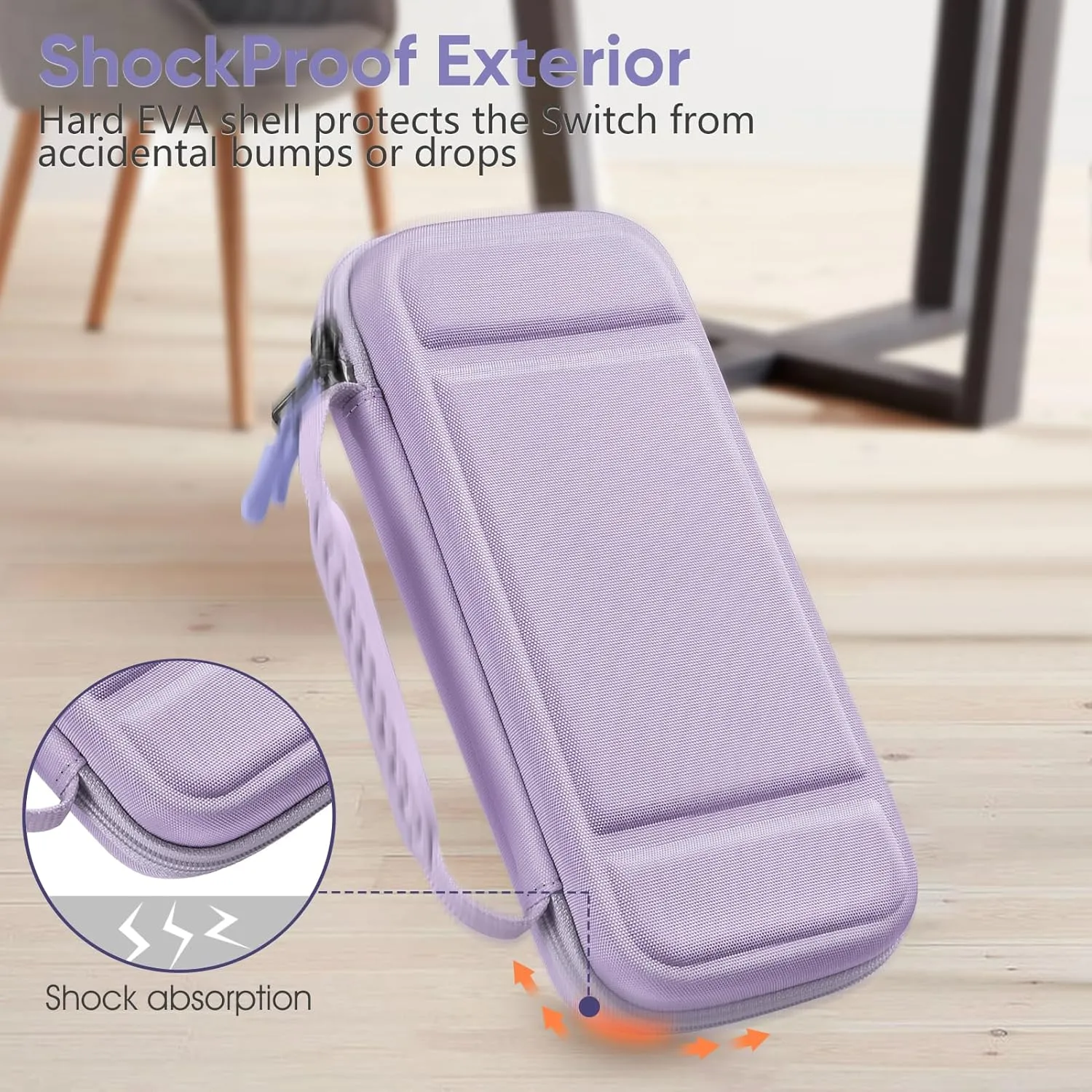 FINTIE Carrying Case for Nintendo Switch Lite 2019, [Shockproof] Hard Shell Protective Cover Travel Bag with Game Card & Micro SD Card Slots for Switch Lite Console & Accessories, Lilac Purple