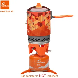 Fire Maple X2 Outdoor Gas Stove Burners Compact Cooking System With Heat Exchanger Pot FMS-X2 Camping Hiking Backpacking Stoves
