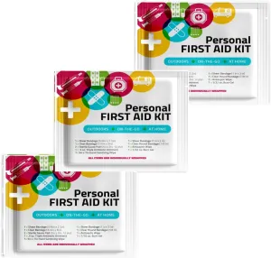 First Aid Emergency Medical Kit Mini and Travel Size - | Great for Kids, Schools, Business, Hiking, Camping | Wound Care Products (Multi-Color) (3)