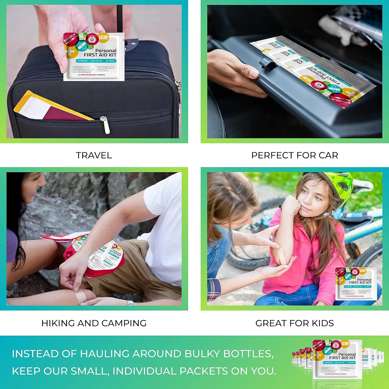 First Aid Emergency Medical Kit Mini and Travel Size - | Great for Kids, Schools, Business, Hiking, Camping | Wound Care Products (Multi-Color) (3)