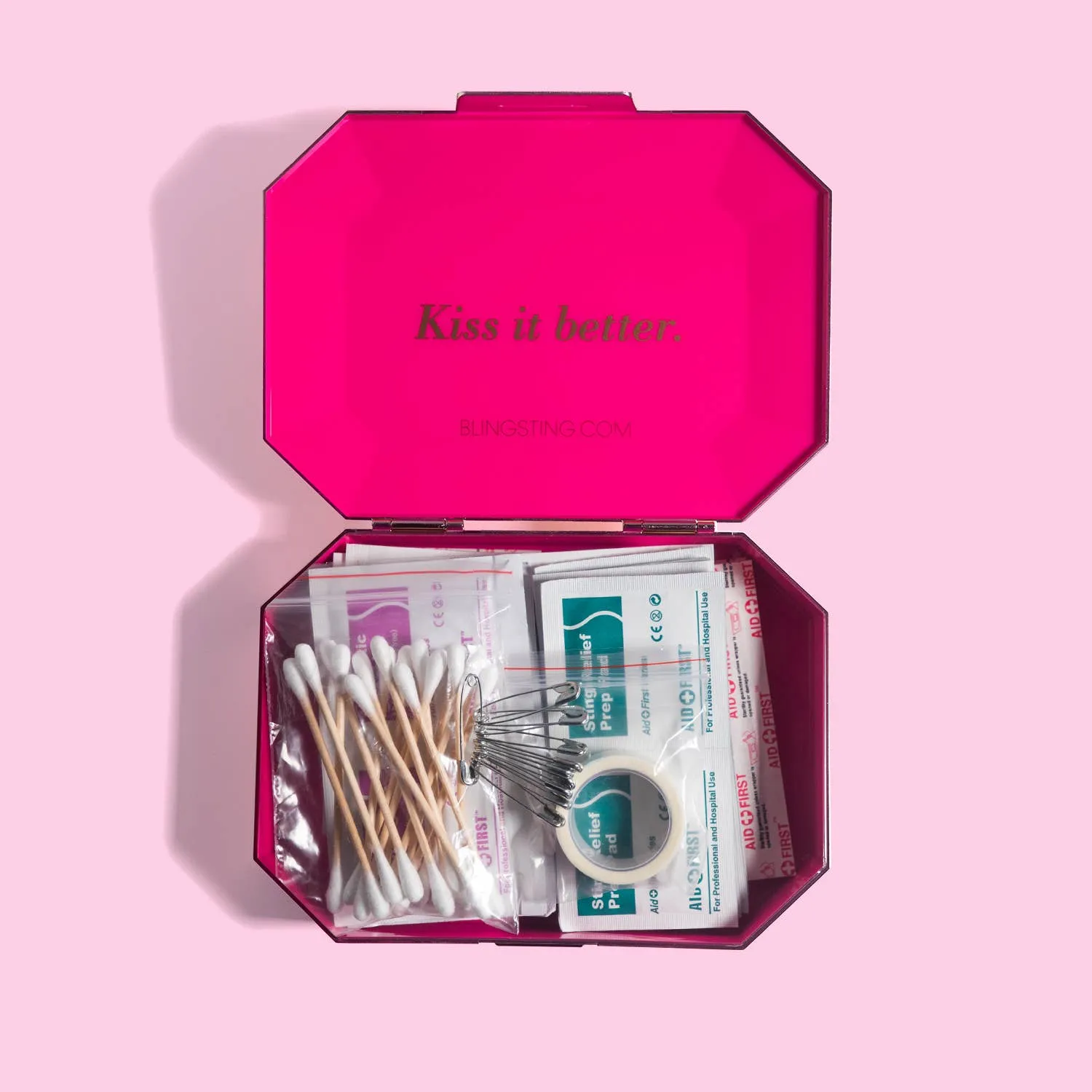 First Aid Kit Metallic Rose Gold Clutch (Bling Sting)