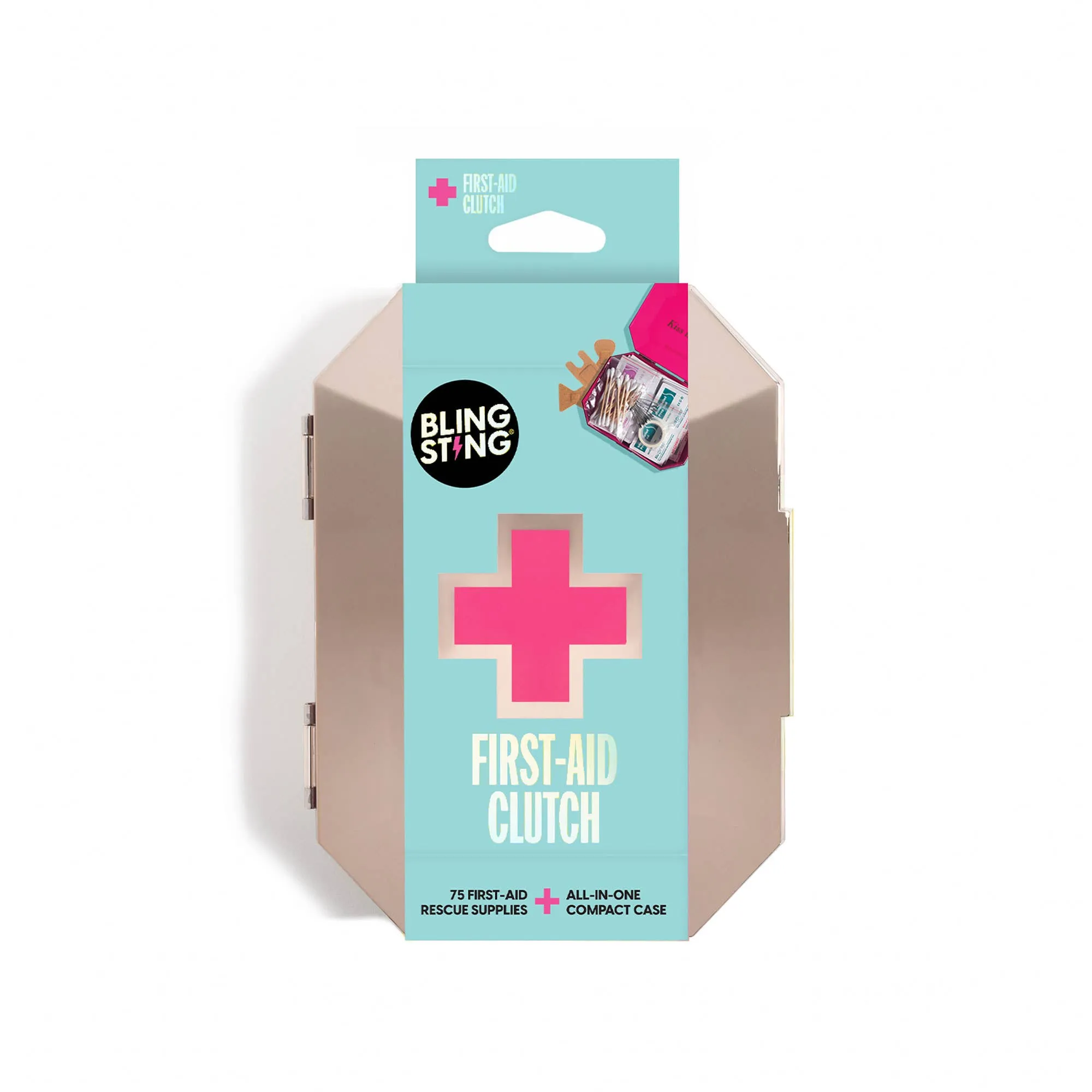 First Aid Kit Metallic Rose Gold Clutch (Bling Sting)
