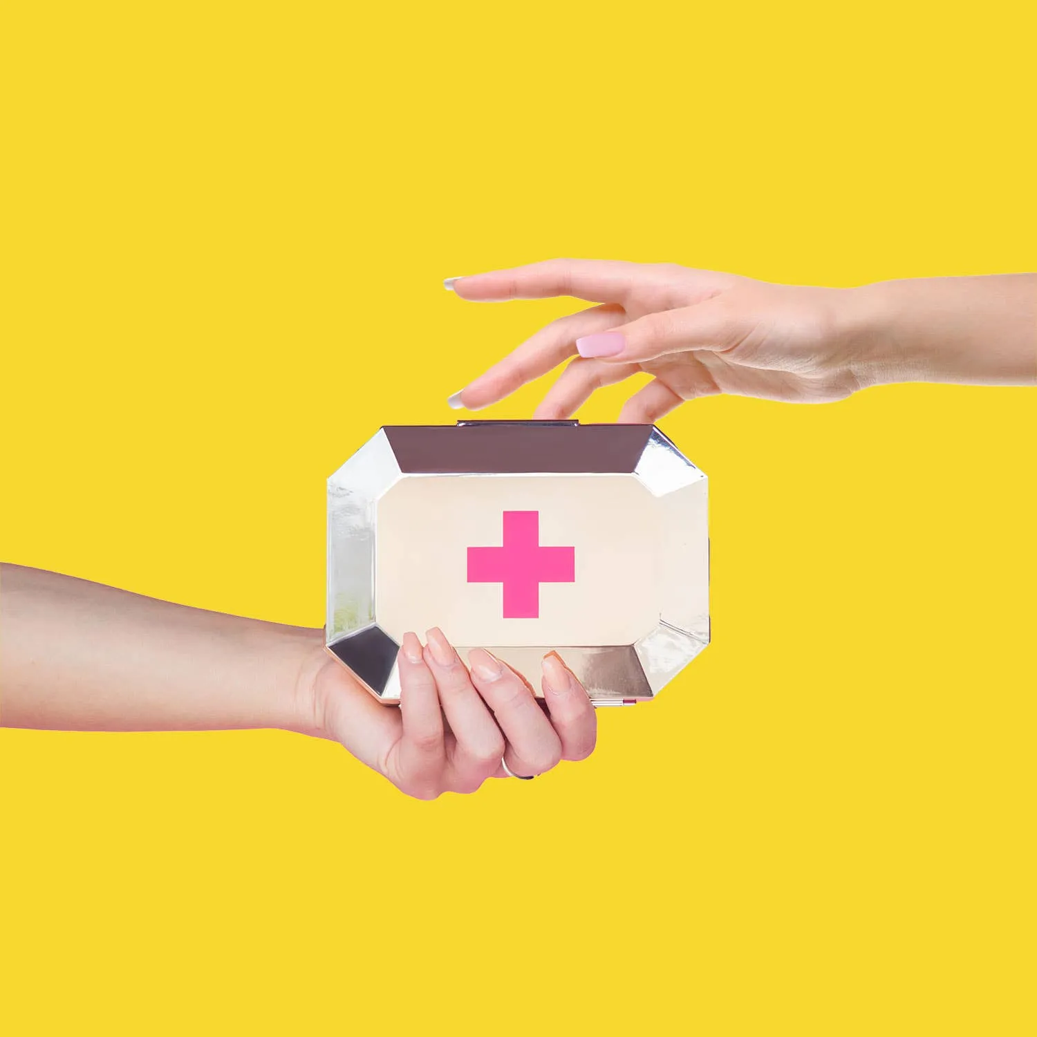First Aid Kit Metallic Rose Gold Clutch (Bling Sting)